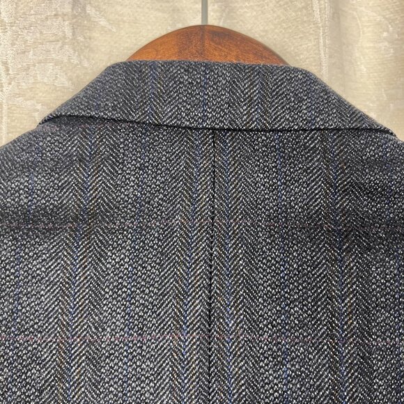 Lauren Ralph Lauren lambs wool blue chevron single-breasted blazer suit jacket - Picture 8 of 13